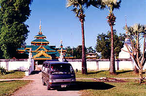 Stop at a Shan temple in Fang, Chiang Mai Province, Northern Thailand